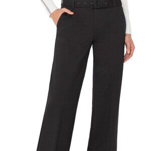 LIVERPOOL KELSEY WIDE LEG TROUSER WITH BELT Size 88 / BLACK